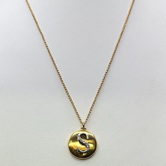 Joan Rivers Initial “S” Gold-Tone and Crystal Pendant Necklace - Picture 7 of 8